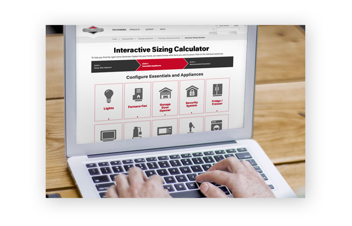 Home generator deals sizing calculator